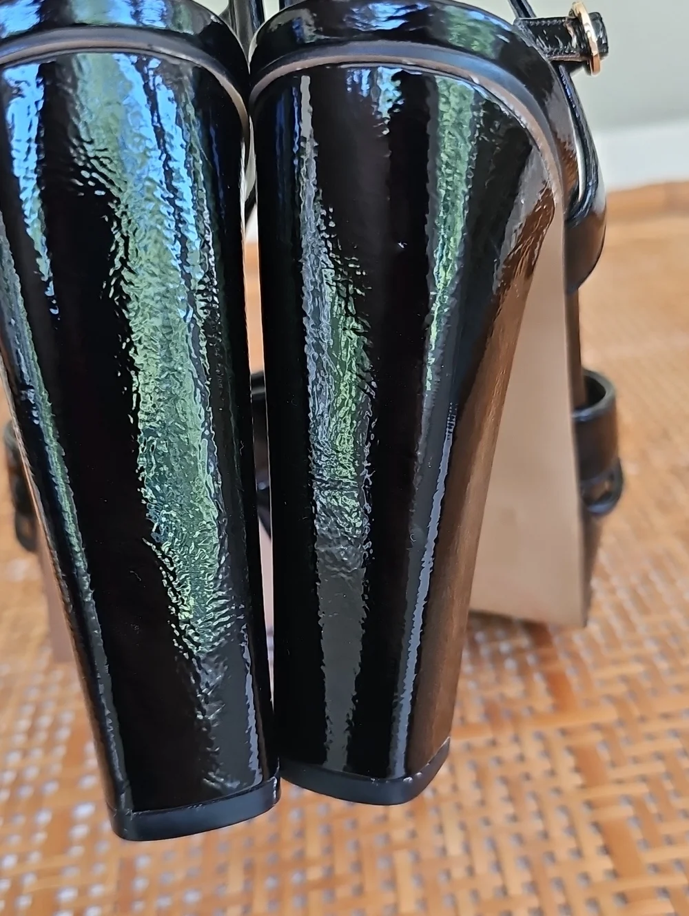 Jessica Simpson Black Patent Platform High Heel Sandals 6.5